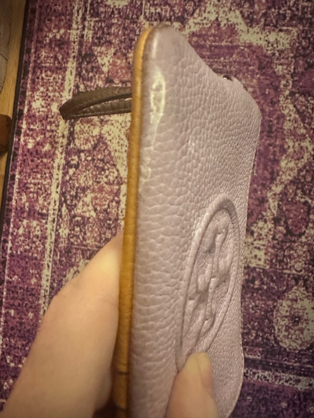 Tory Burch Mauve Pebbled Leather Zip Wristlet - Picture 2 of 9